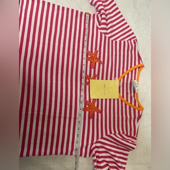 Quacker Factory Pink and White Striped Top with Orange Accents 🍓🌴☀️ - Picture 4 of 9